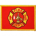 PATCH-FIRE DEPT,FLAG (RED/GOLD) (2-1/2"X3-1/2") PATCH-FIRE DEPT,FLAG (RED/GOLD) (2-1/2"X3-1/2")